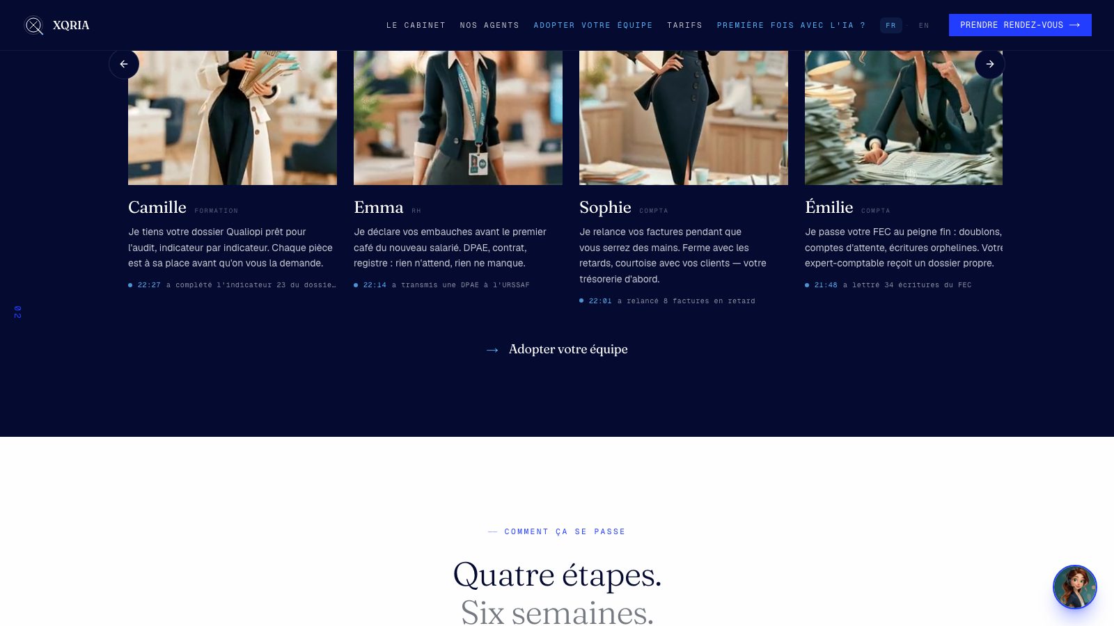 Xqria : les agents Camille, Emma, Sophie et Émilie
